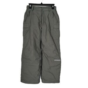 Black Dot Ski Pants Boys L Gray Water Proof Snow Board Insulated Outdoor Youth
